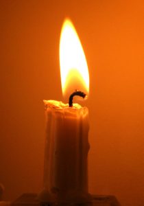 A single candle flame